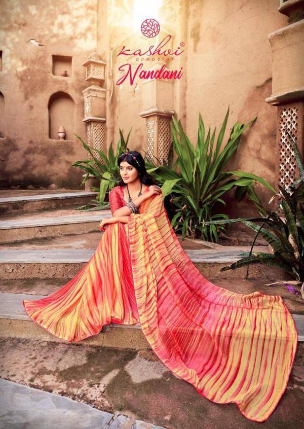 Kashvi Nandani Fancy Wear Chiffon Designer  Print Saree Collection